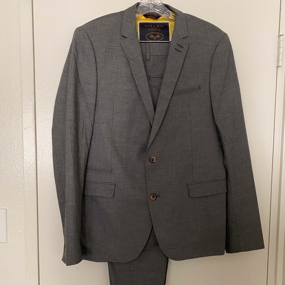 Zara Denim Couture Gray Suit